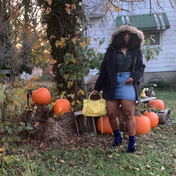 Wool blend color block coat - Picture 4 of 7